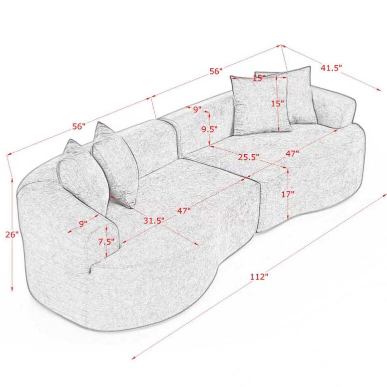 Sectional Curved Sofa - Image 5