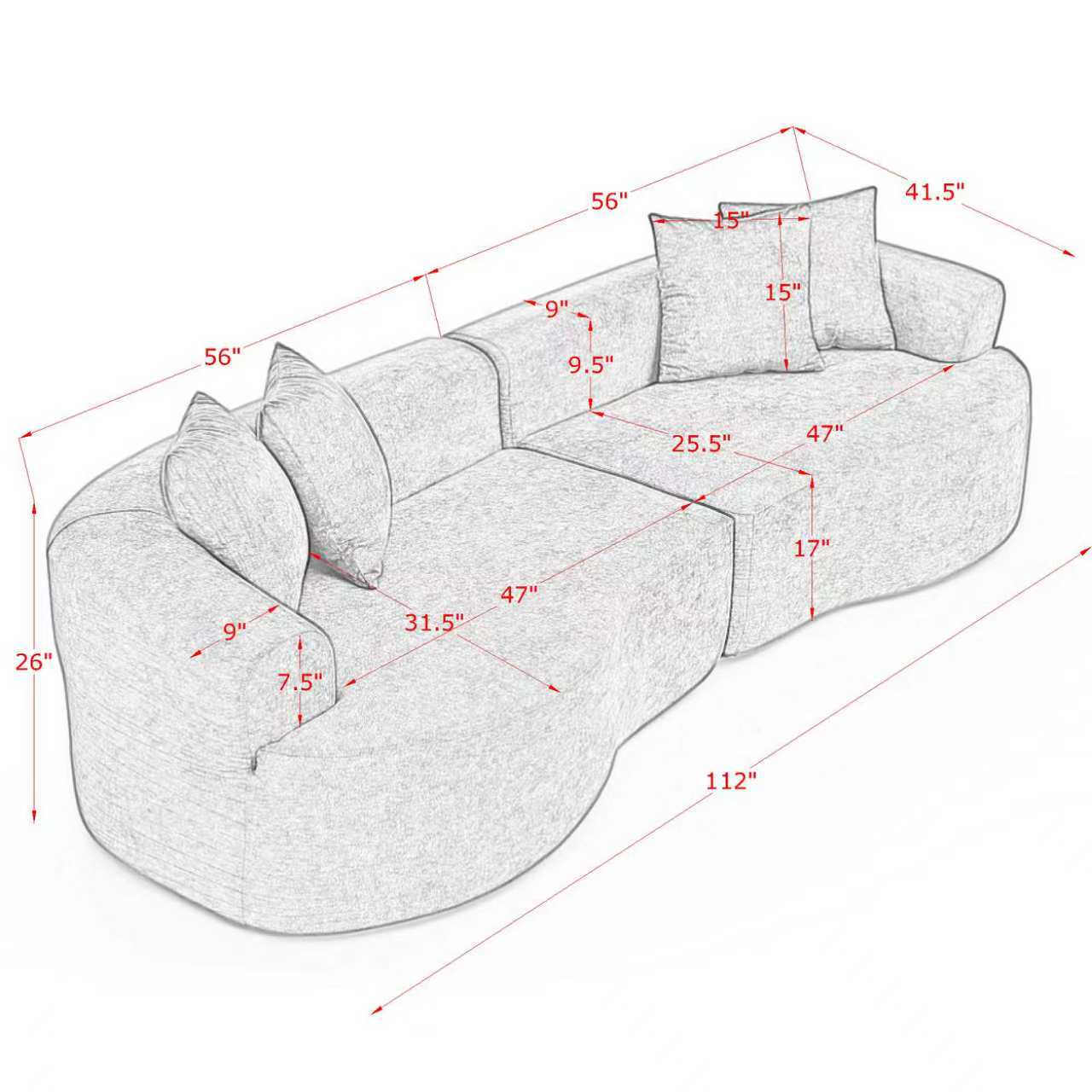 Sectional Curved Sofa - Image 5