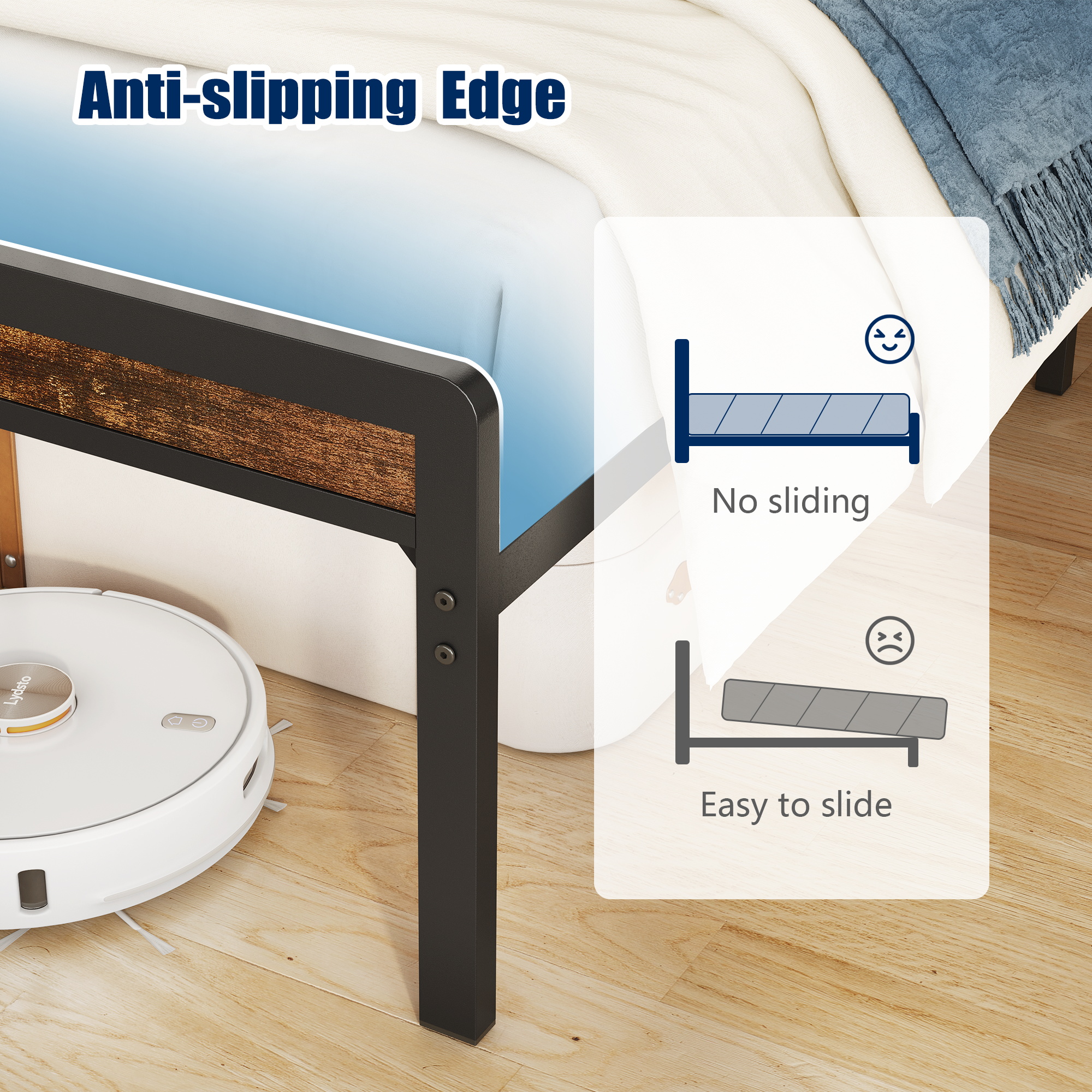 Bed Frame with LED & Socket - Image 5