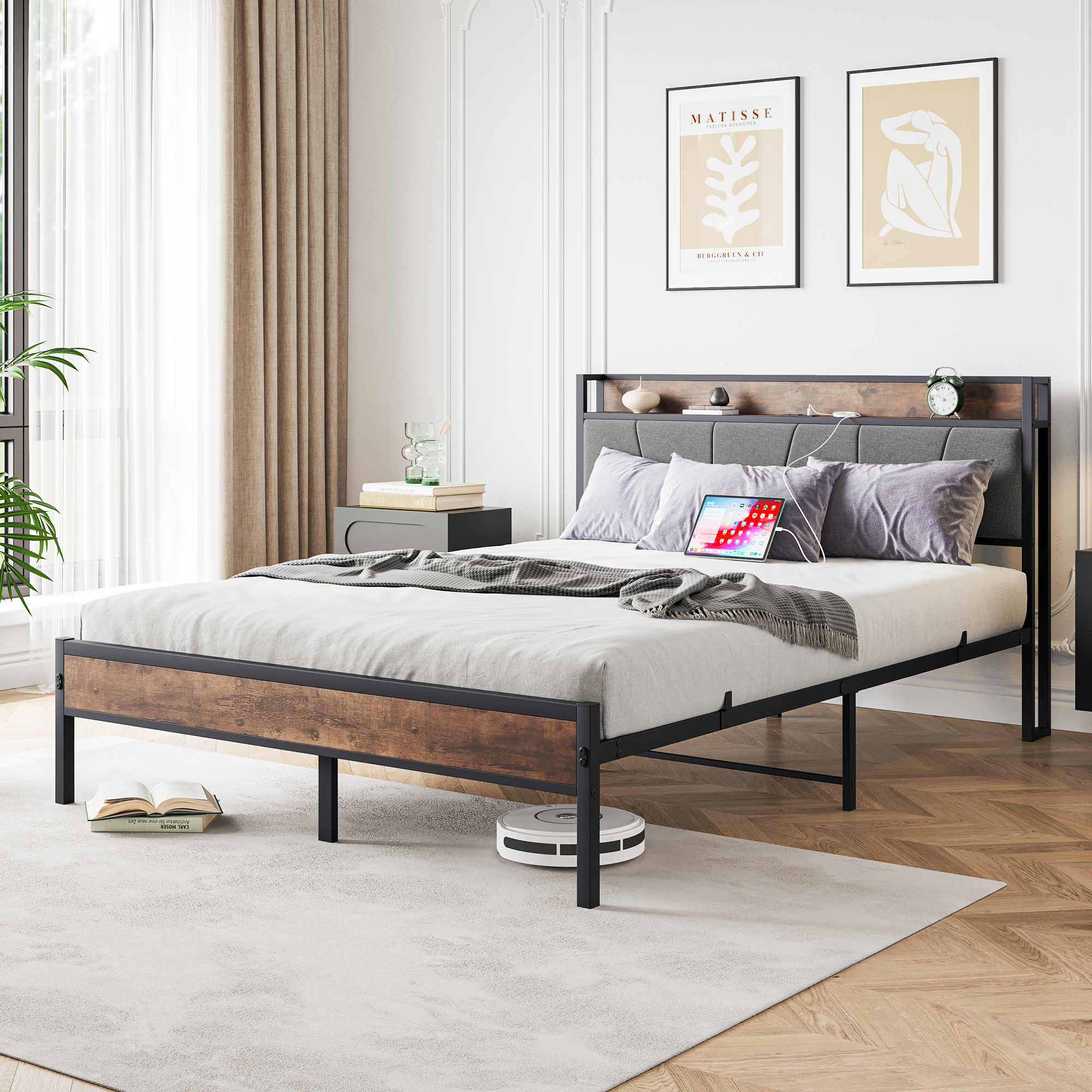 Bed Frame with USB Charger Station - Image 3