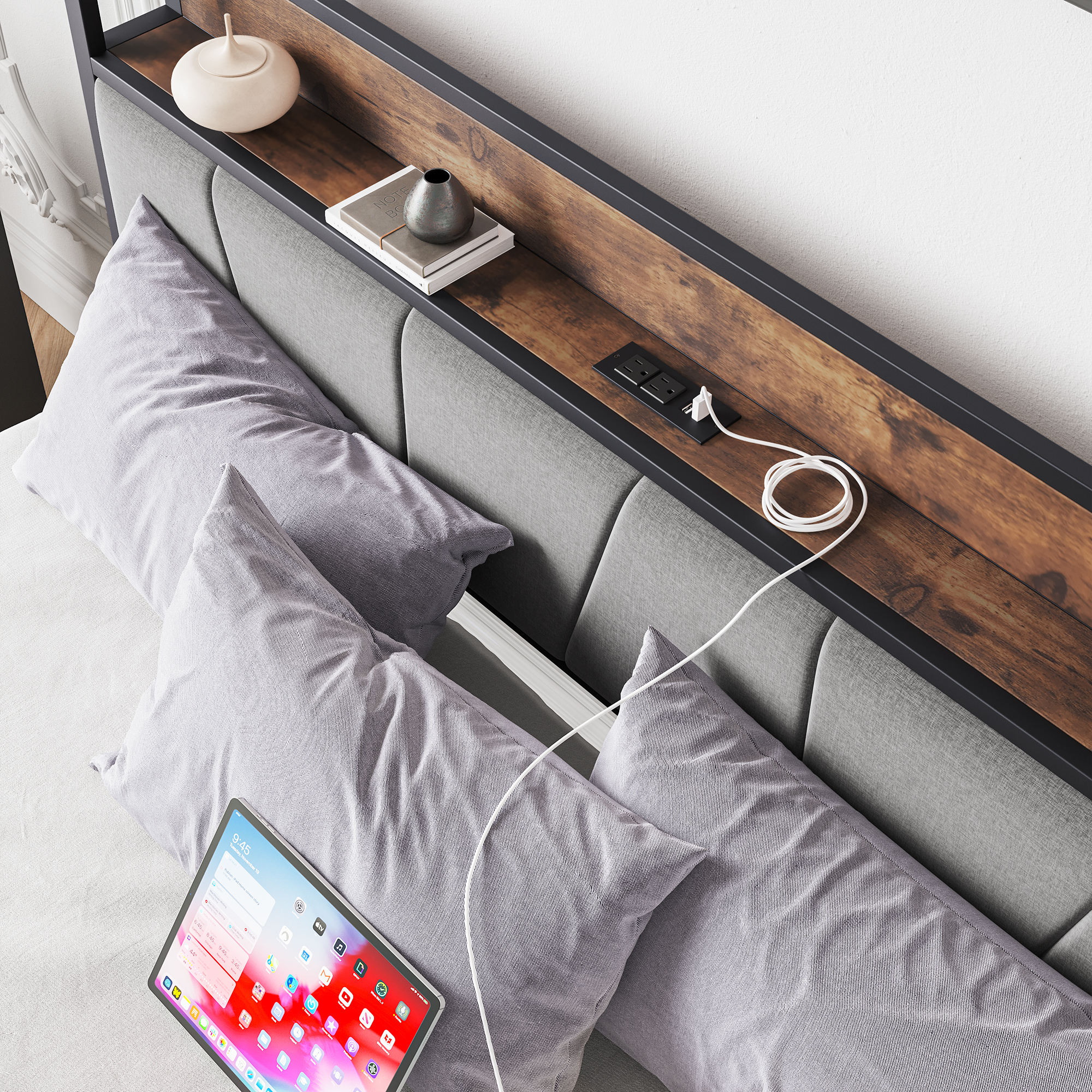 Bed Frame with USB Charger Station - Image 2