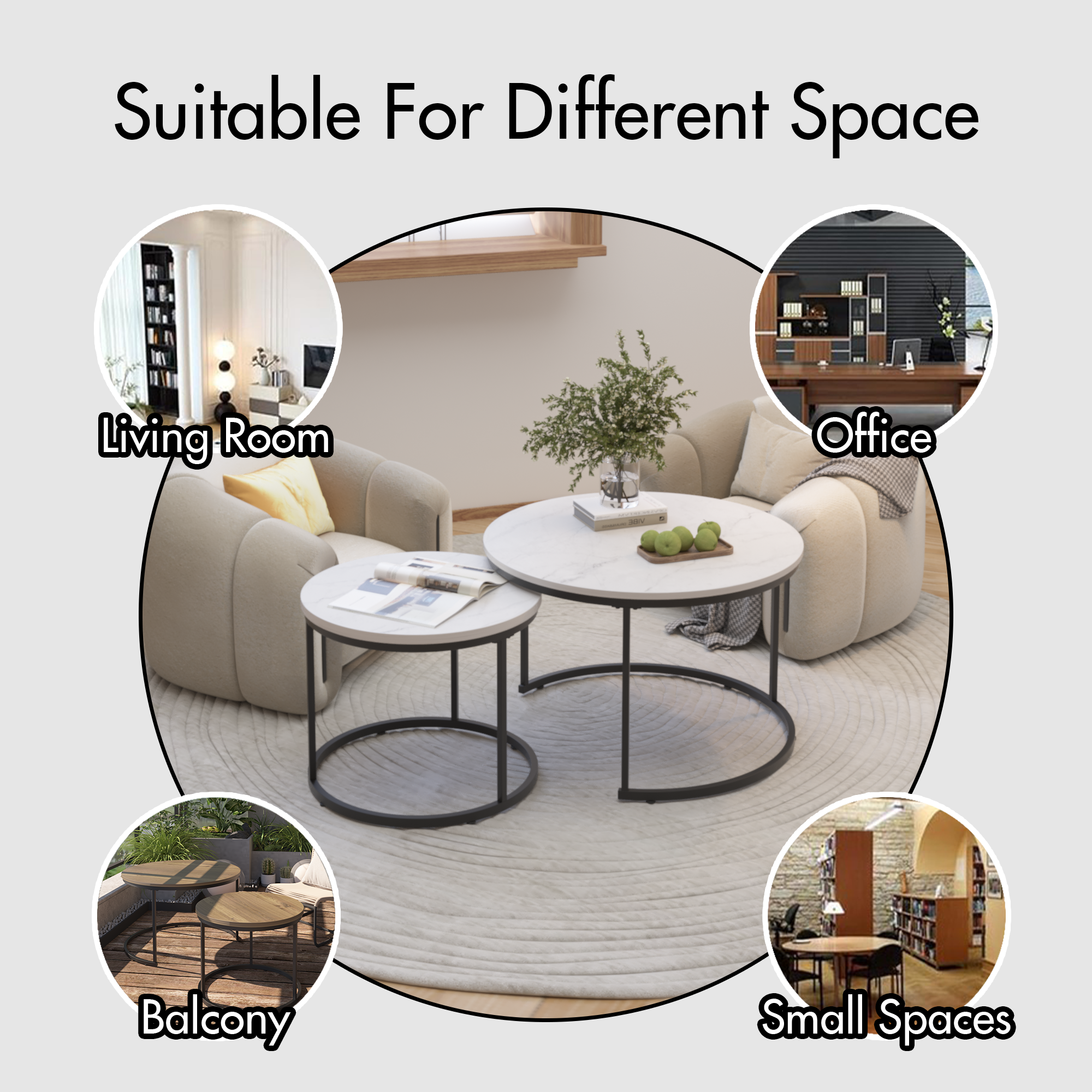 Nesting Coffee Table Set of 2 - Image 3