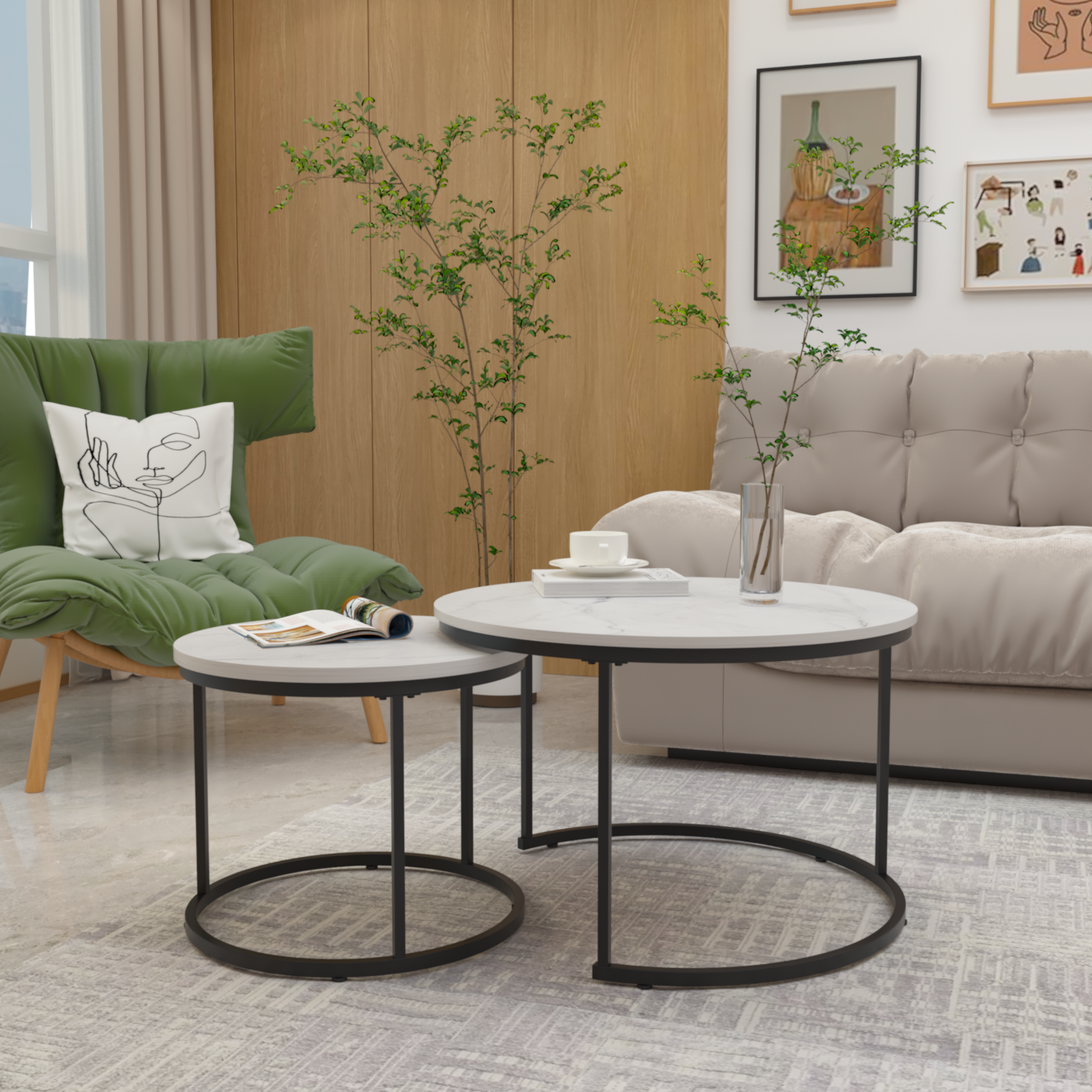 Nesting Coffee Table Set of 2 - Image 9