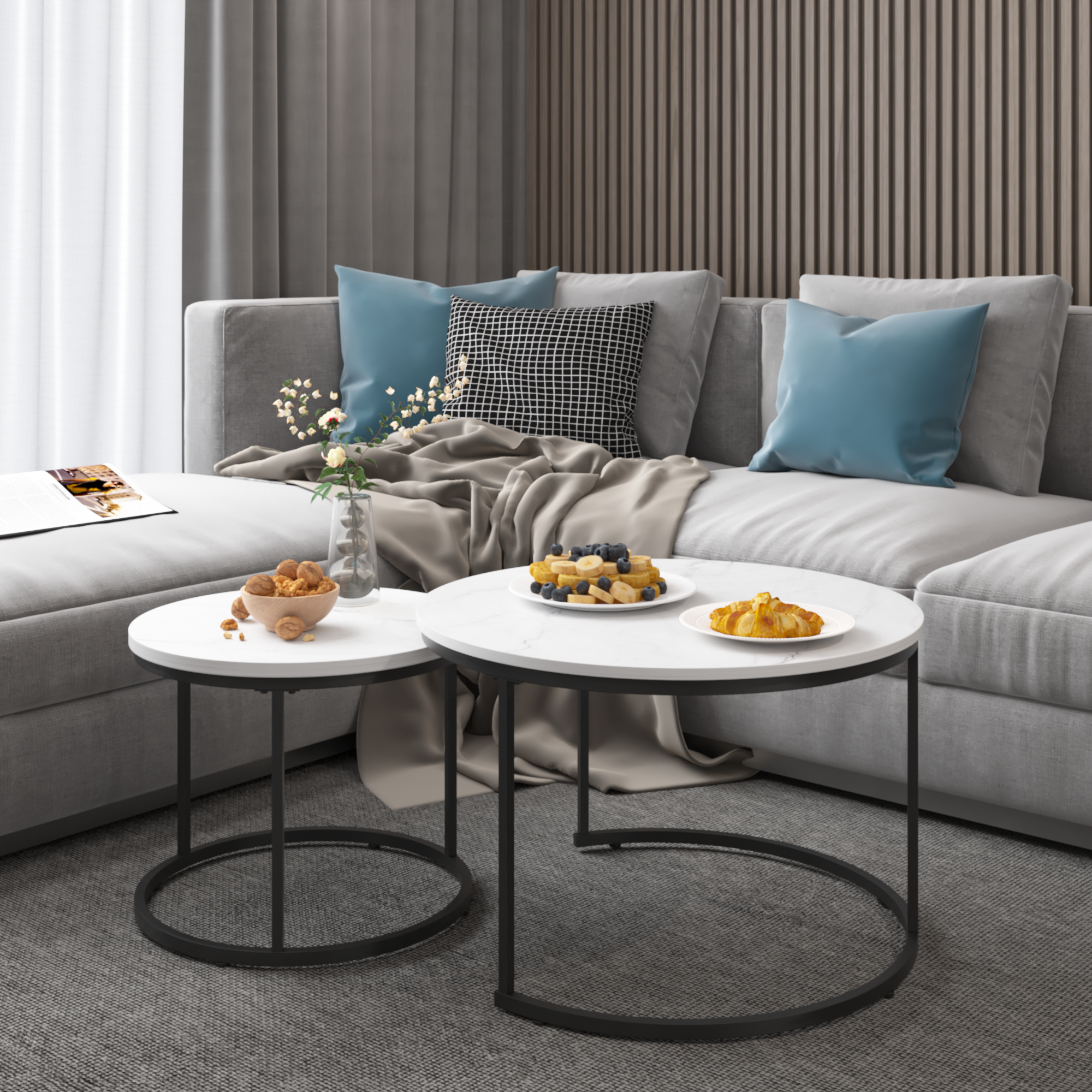 Nesting Coffee Table Set of 2 - Image 11