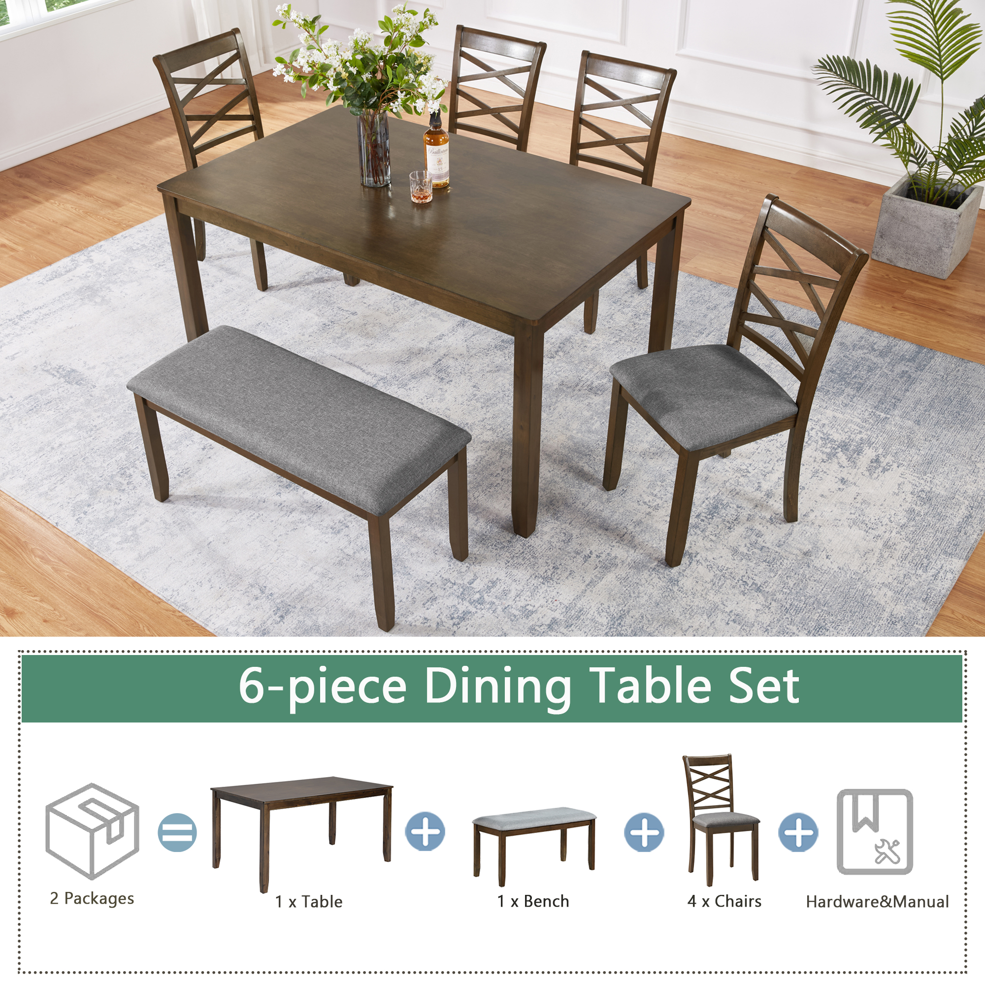 Dining Table Set for 6 - Image 11