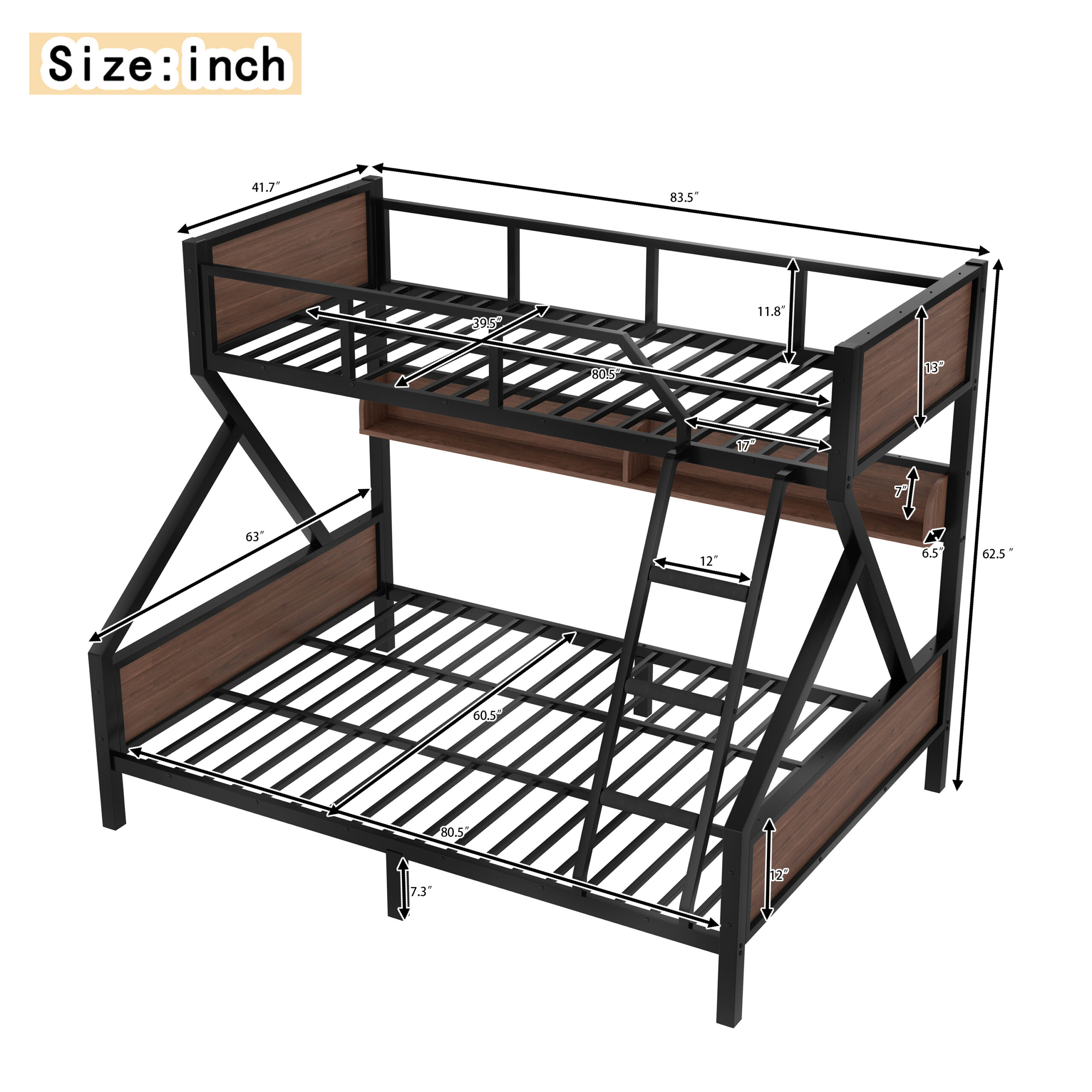 Twin XL Over Queen Bunk Bed - Image 5