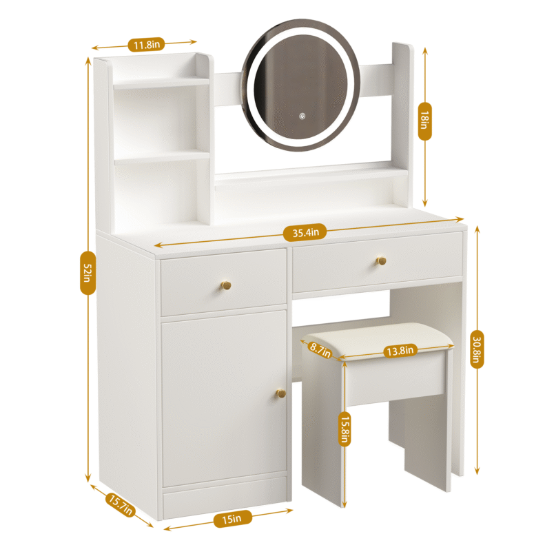 Vanity Desk with Mirror - Image 7