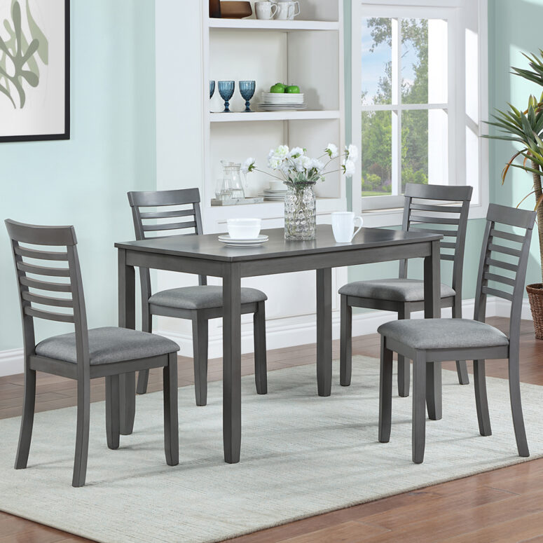 Solid Wood Dining Table Set for 4