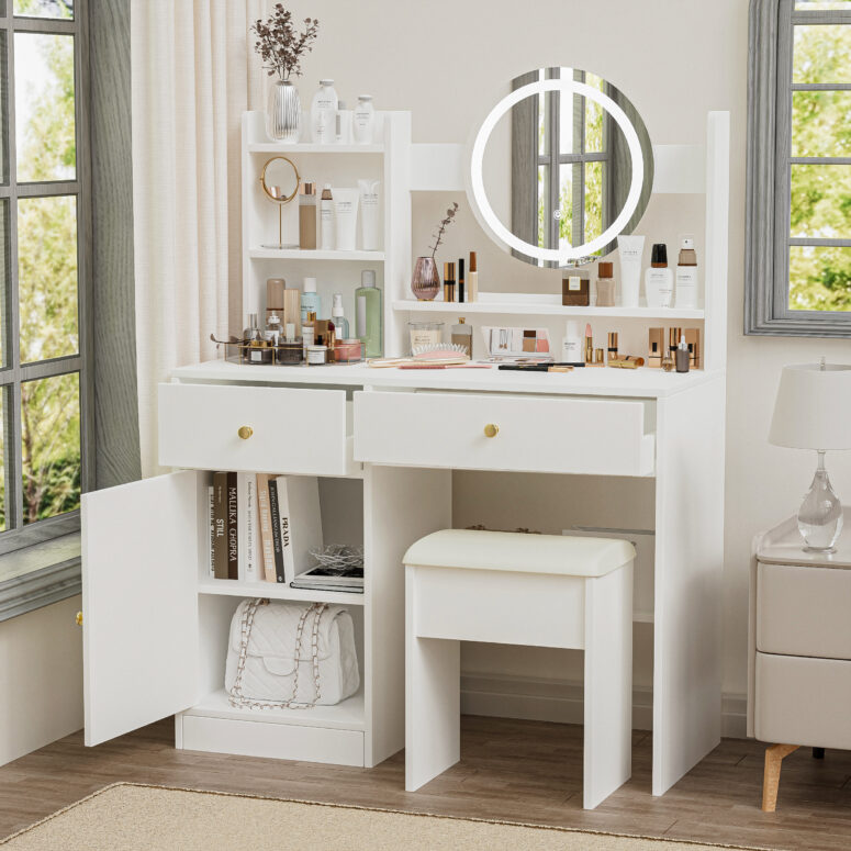 Vanity Desk with Mirror - Image 2