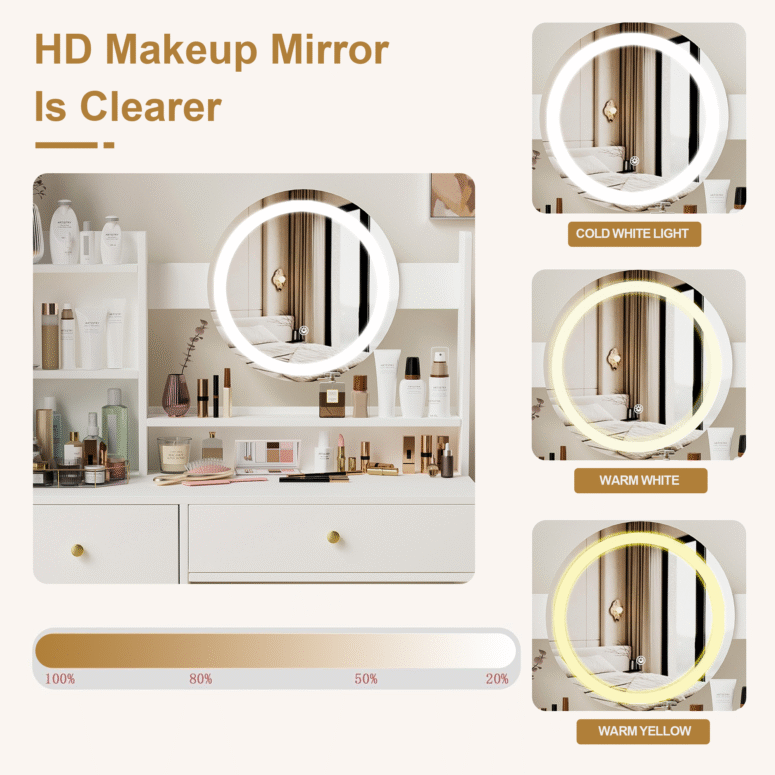 Vanity Desk with Mirror - Image 3
