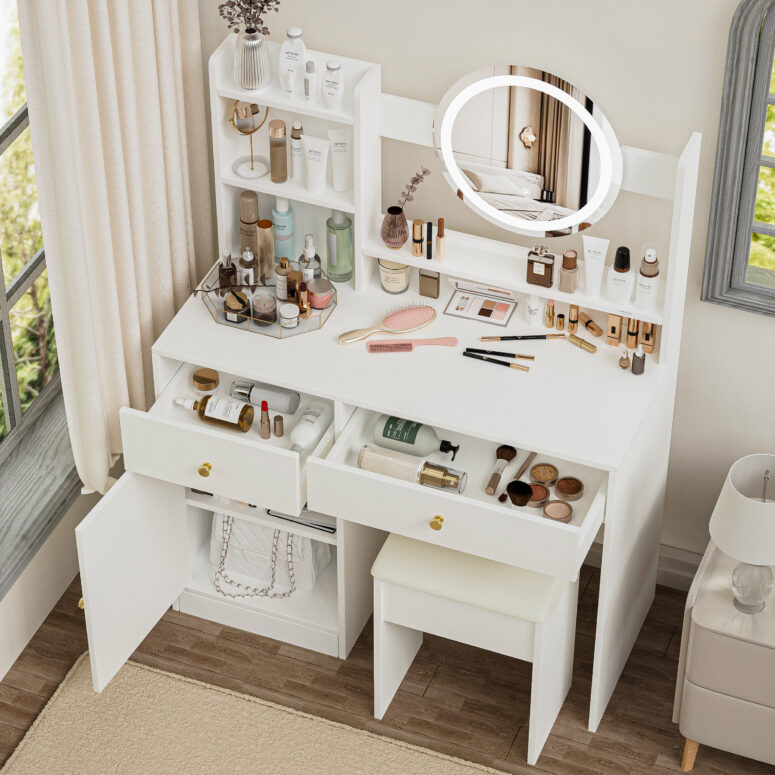 Vanity Desk with Mirror - Image 5
