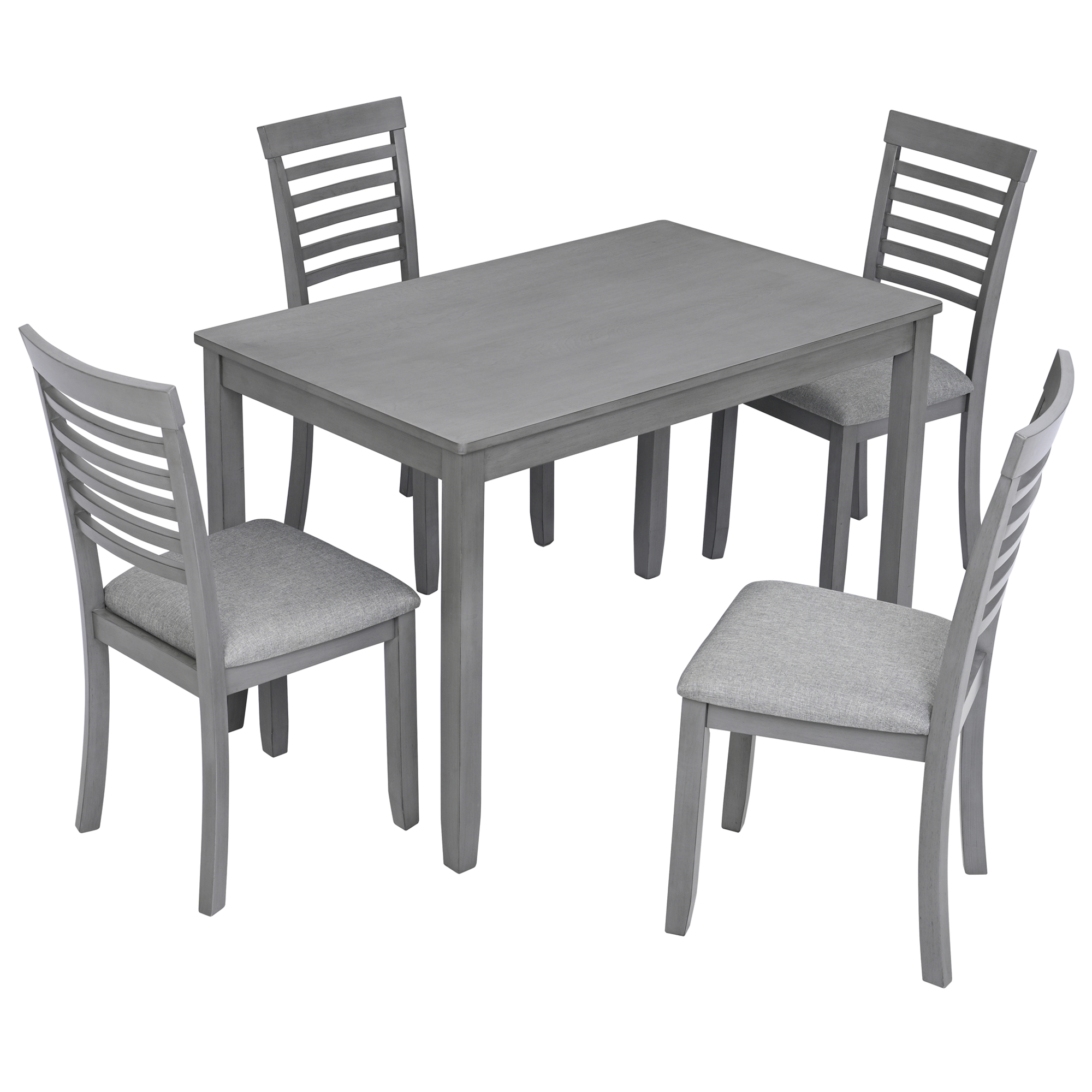 Solid Wood Dining Table Set for 4 - Image 2