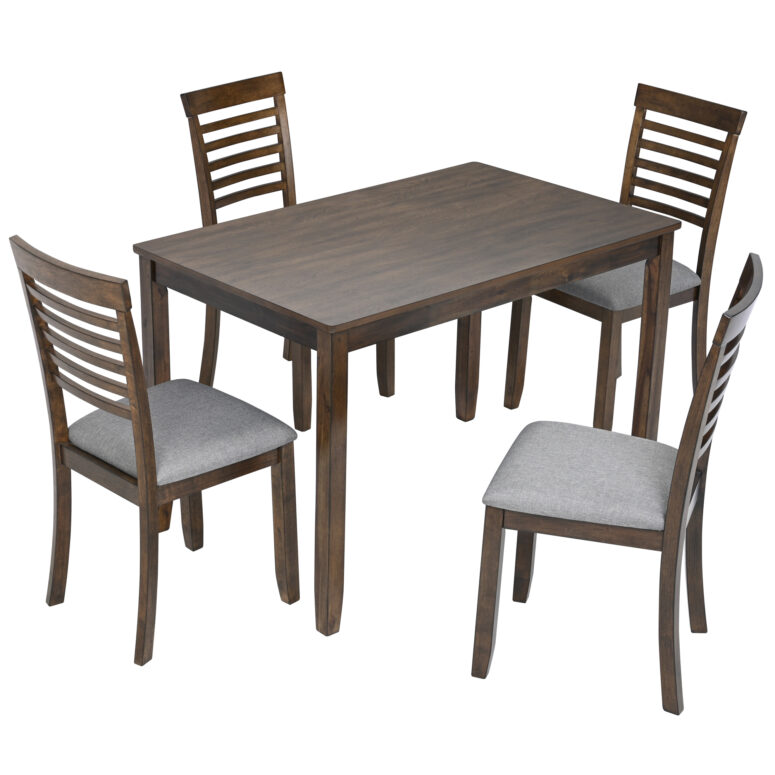 Solid Wood Dining Table Set for 4 - Image 3