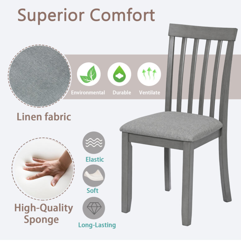Solid Wood Dining Chairs Set of 4 - Image 3