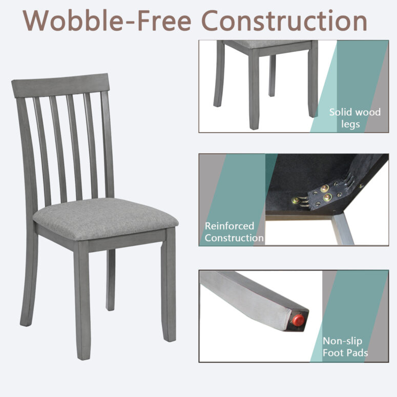 Solid Wood Dining Chairs Set of 4 - Image 7