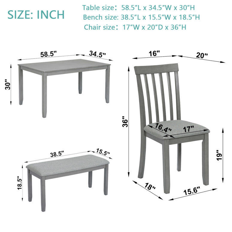 Dining Table Set for 6 - Image 9