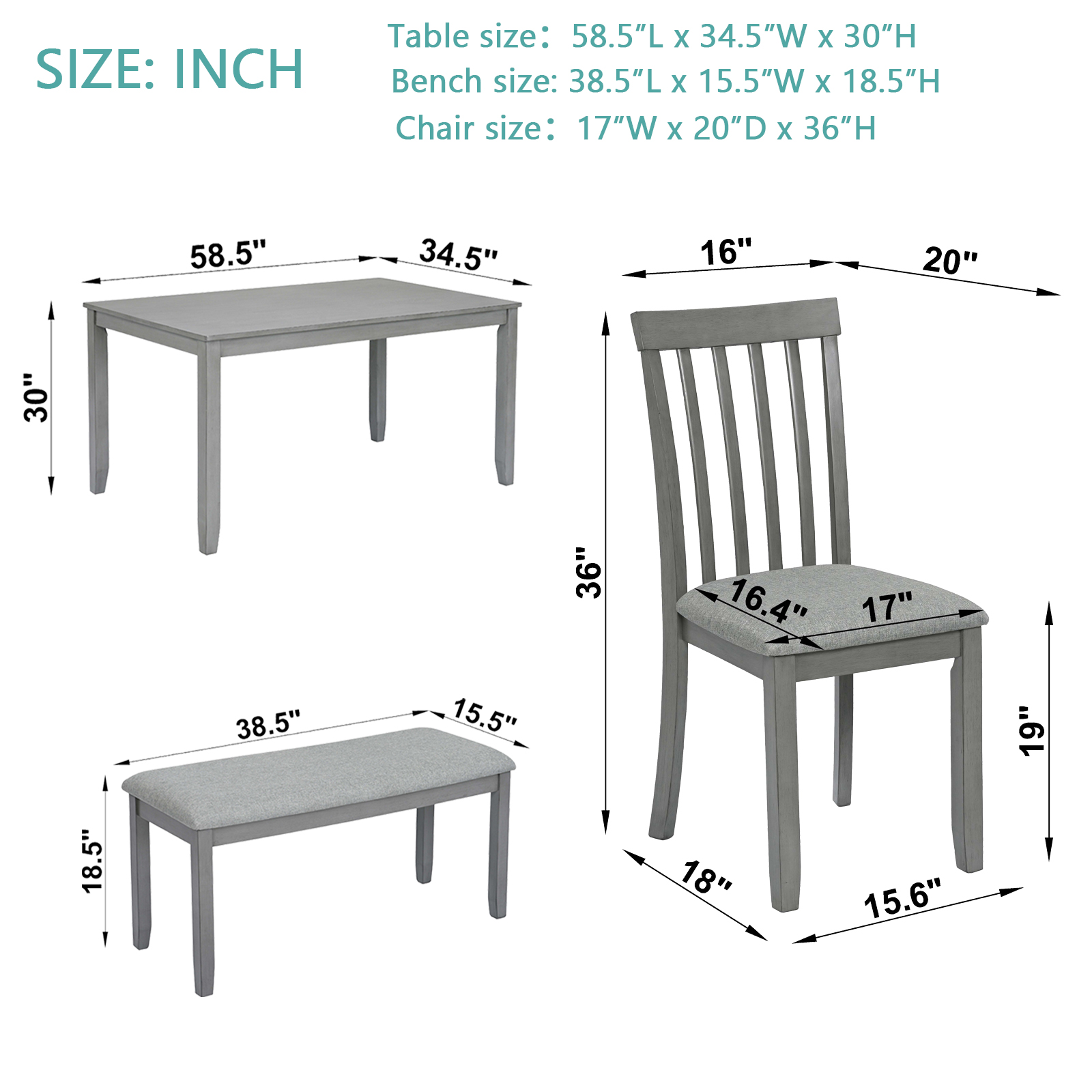 Dining Table Set for 6 - Image 9