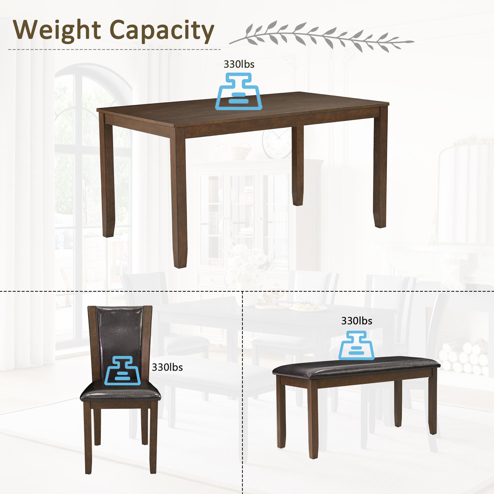 Dining Table Set for 4-6 - Image 8