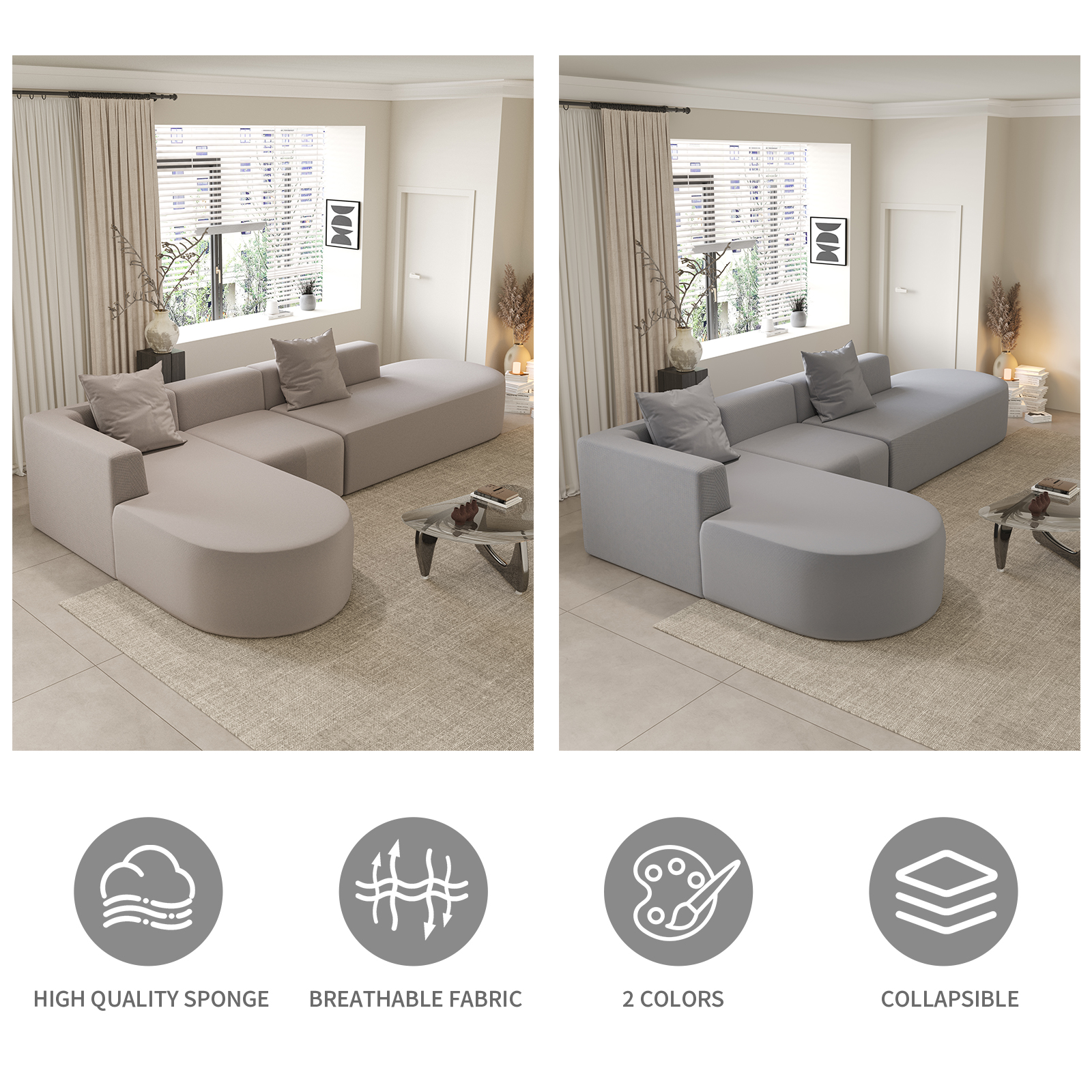 110 inch Modular Sectional Sofa - Image 4
