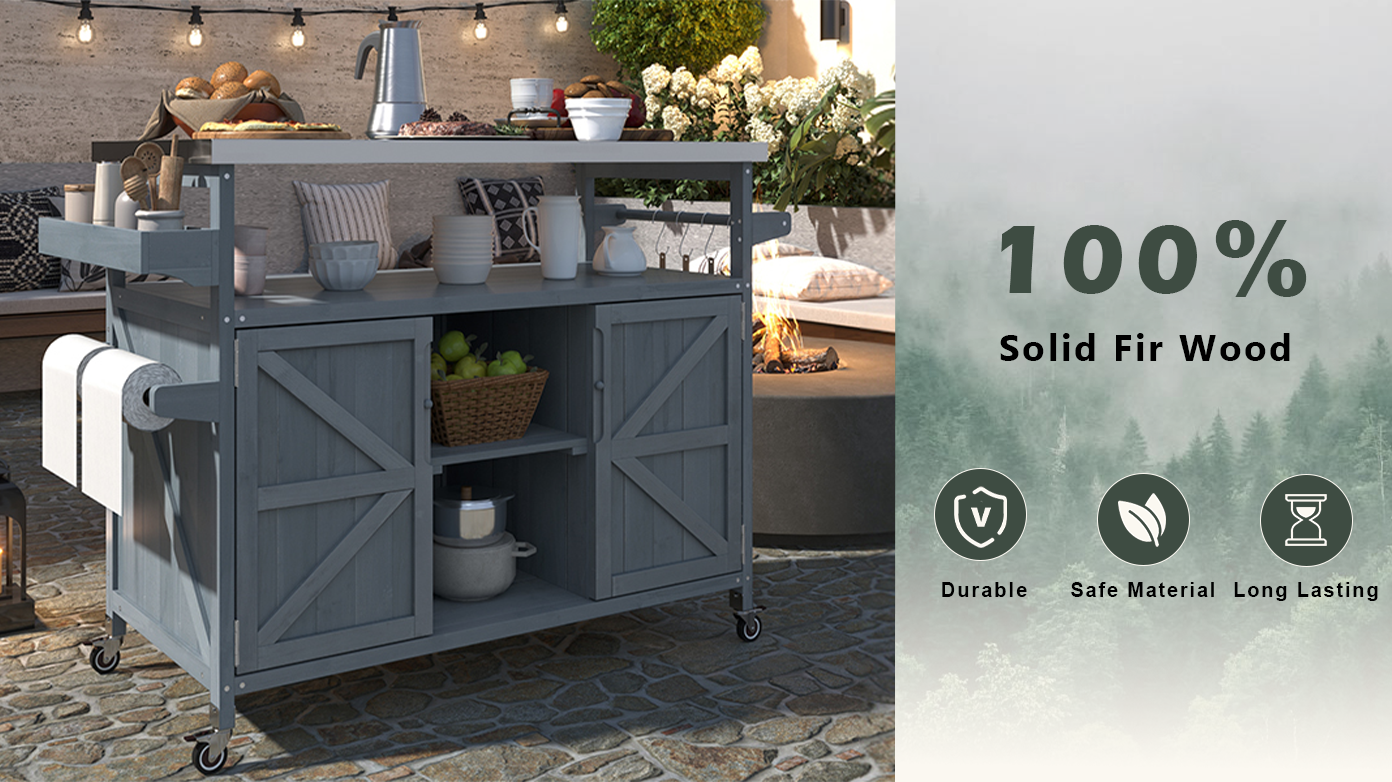 Kitchen Island, Rolling Storage Cart - Image 5