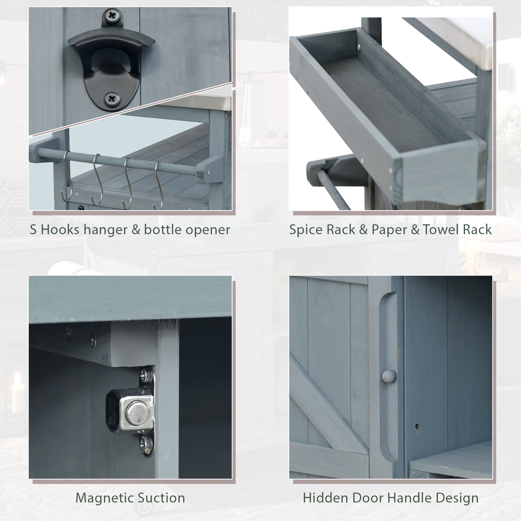 Kitchen Island, Rolling Storage Cart - Image 6