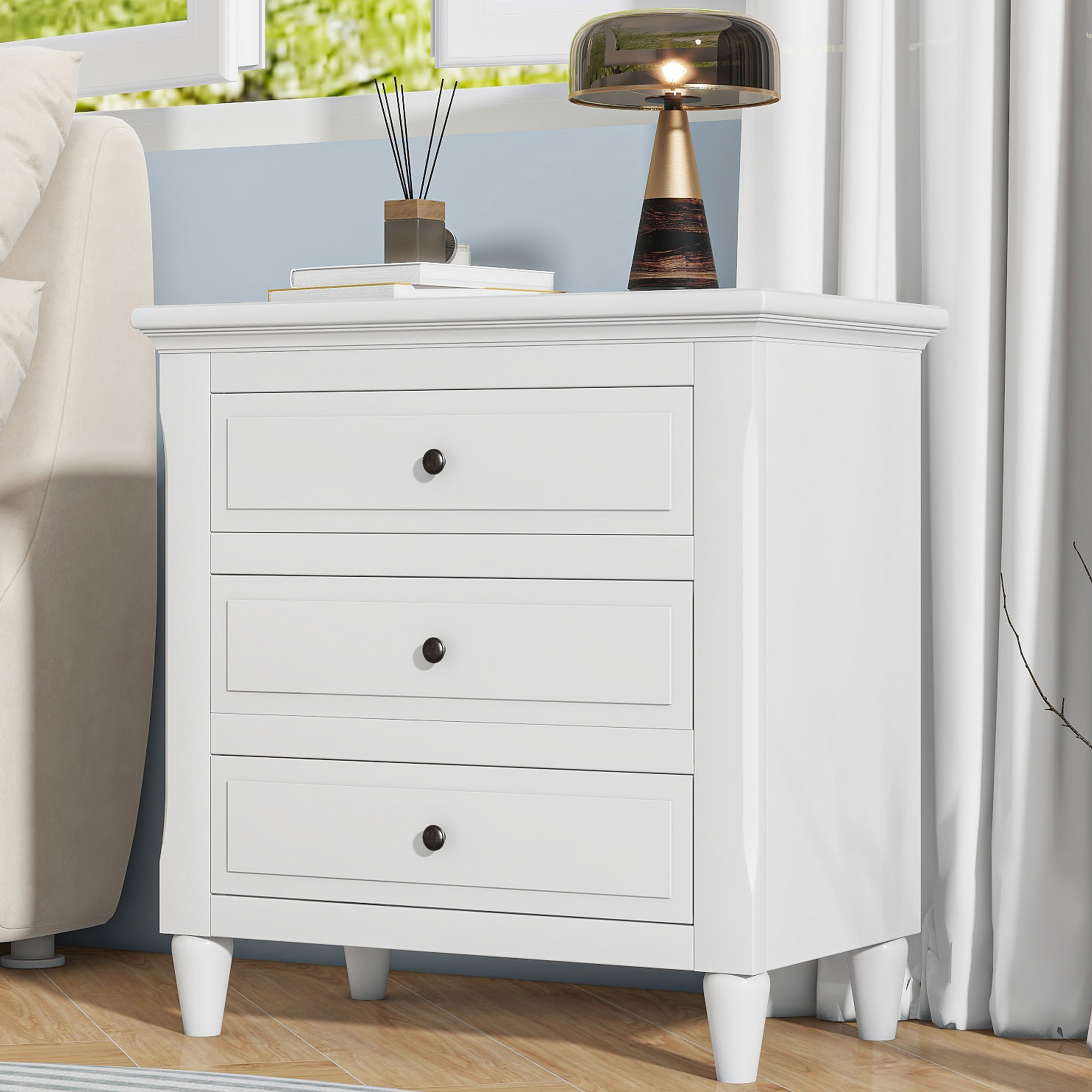 3 Drawers Nightstand - Image 3